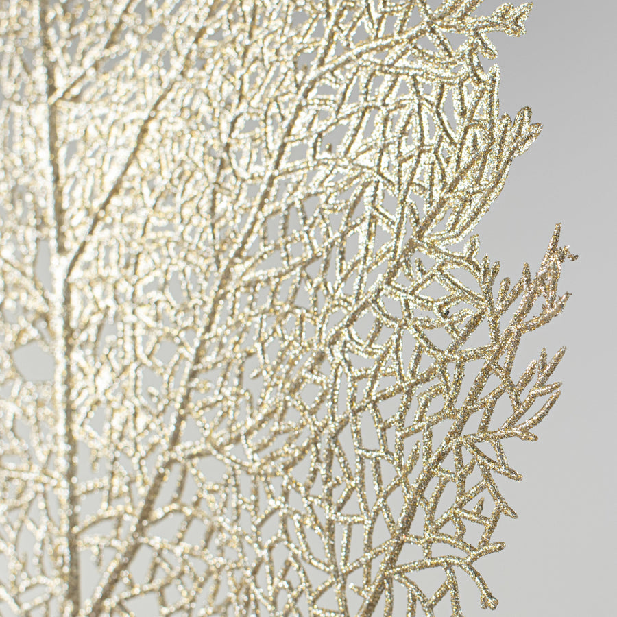 36" Glitter Sea Fan Spray: Champagne Gold