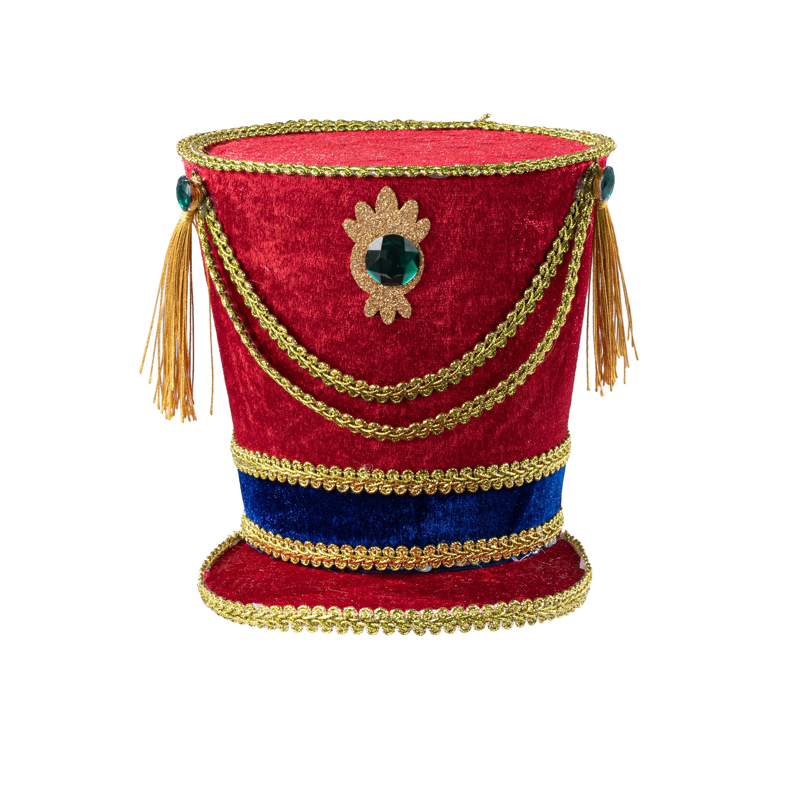 6.25" Velvet Nutcracker Hat Decoration: Preppy Christmas Item Number: XC727589
