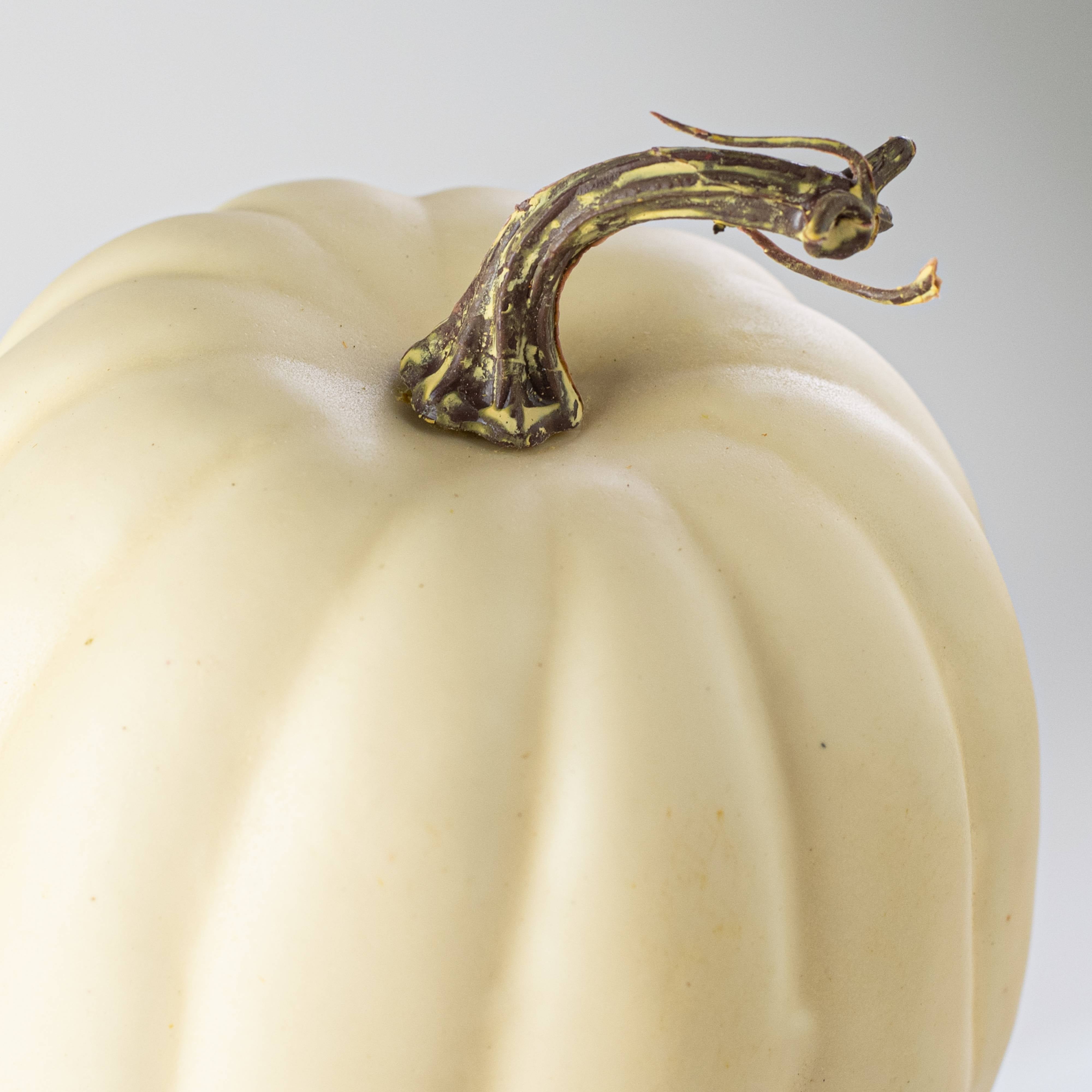 6.5" Artificial Pumpkins: Cream / White (Set of 2)