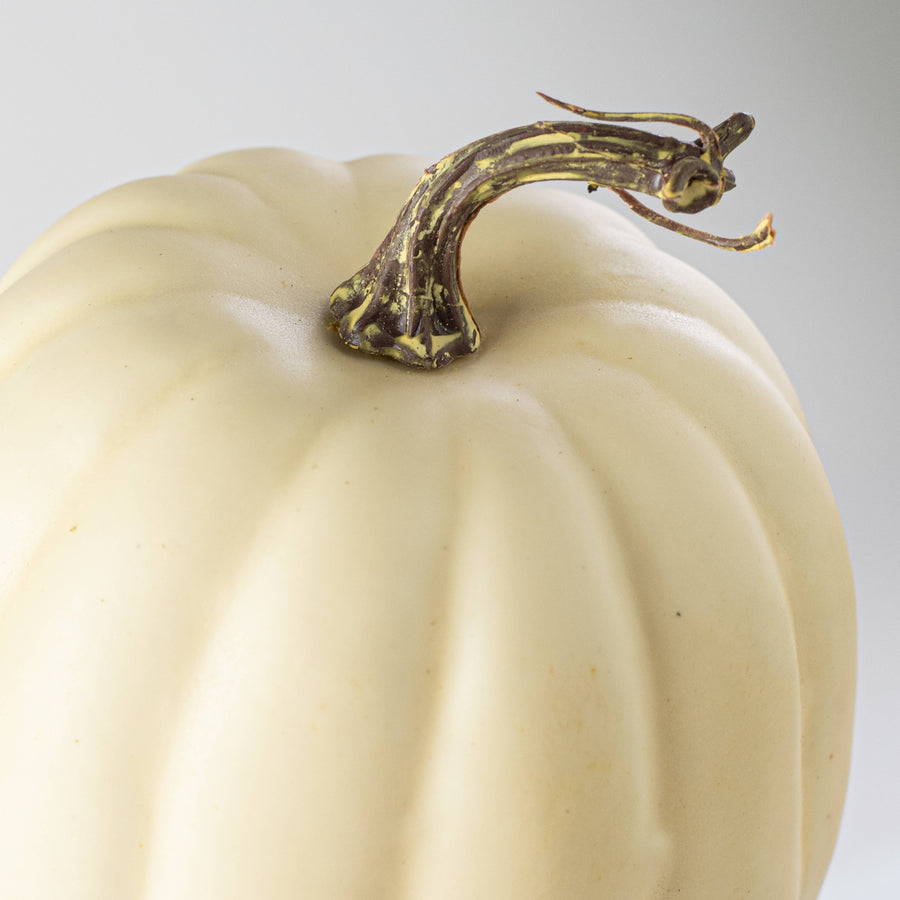 6.5" Artificial Pumpkins: Cream / White (Set of 2)