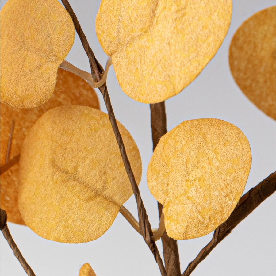 32" Seeded Eucalyptus Spray: Mustard Yellow