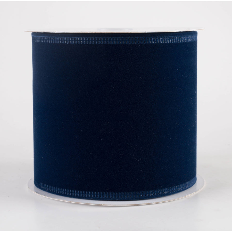 4" Value Velvet Ribbon: Navy Blue (10 Yards)
