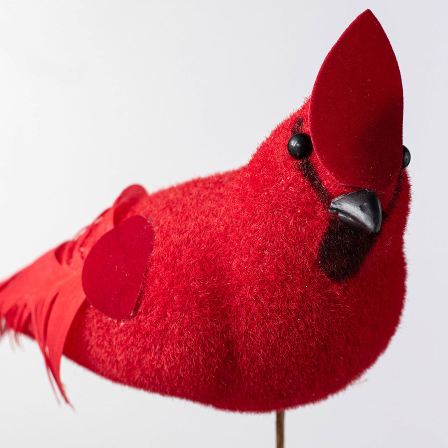 16" Feathered Flocked Cardinal Pick