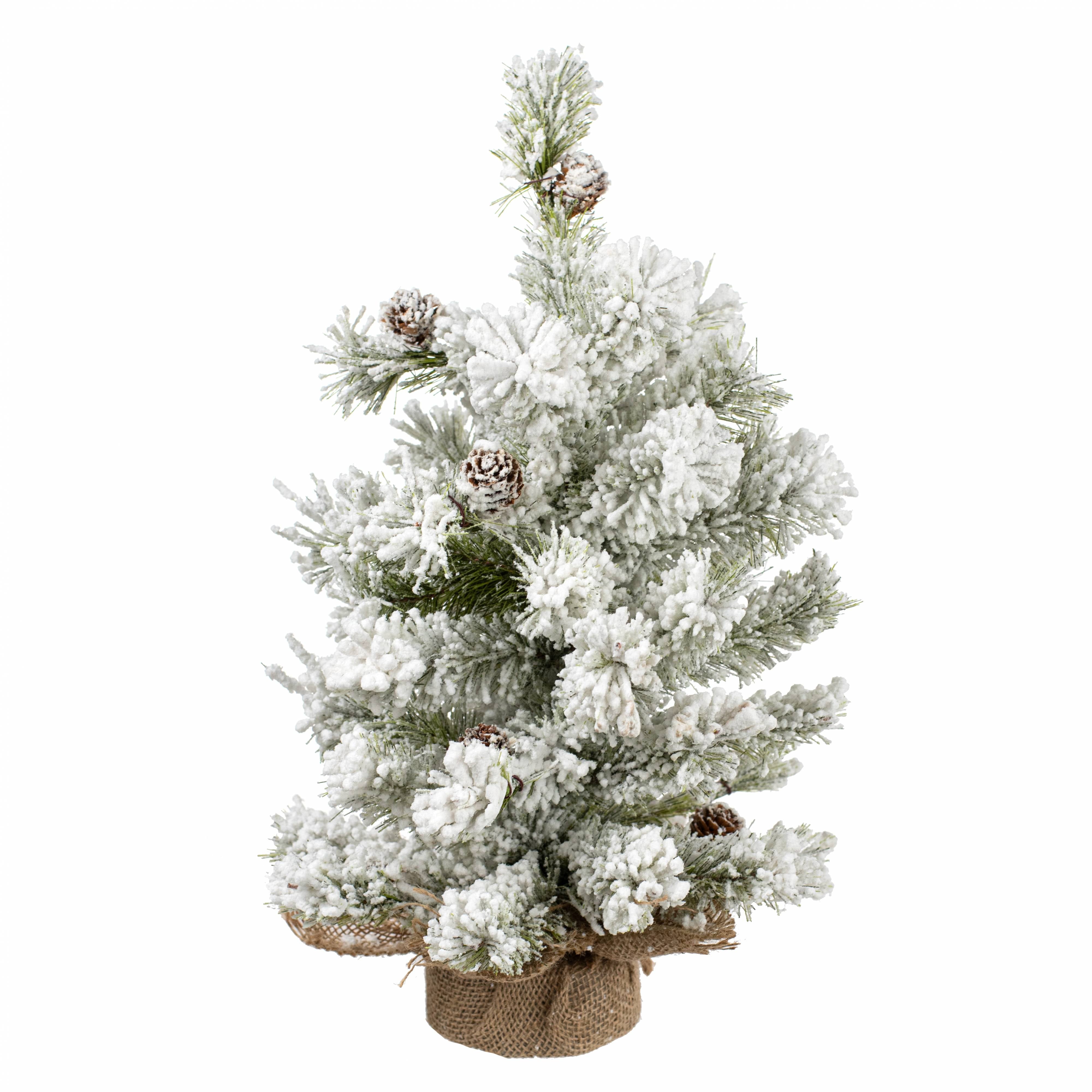 18" Flocked Dakota Pine Table Tree