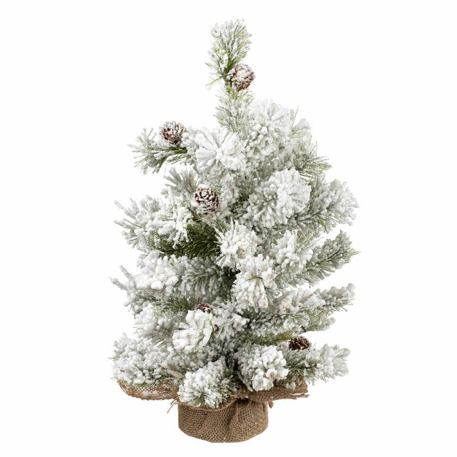 18" Flocked Dakota Pine Table Tree