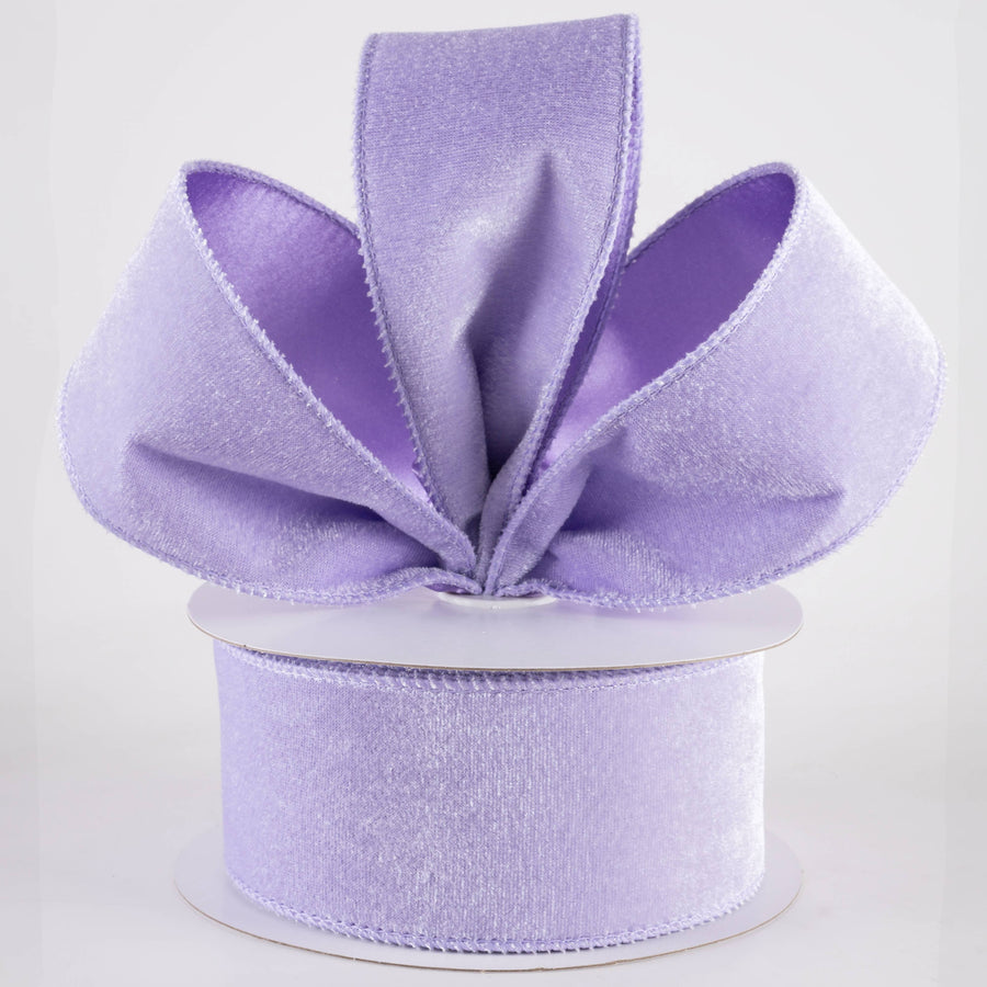 2.5" Deluxe Velvet Satin Backing Ribbon: Lavender Purple (10 Yards)