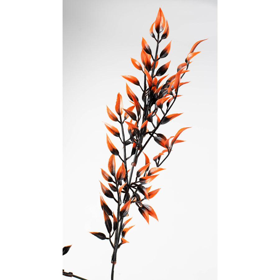 17" Halloween Leaf Bush: Orange & Black