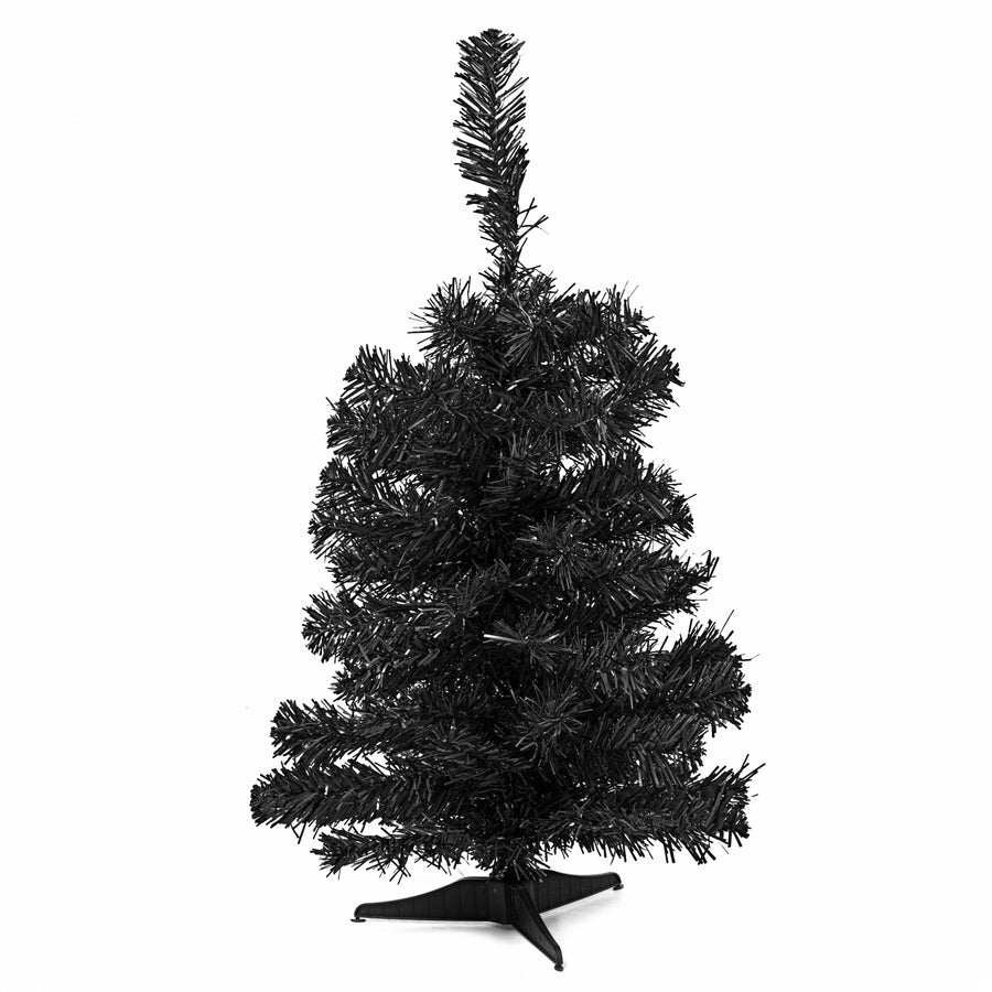 2' Pine Tinsel Tree: Black