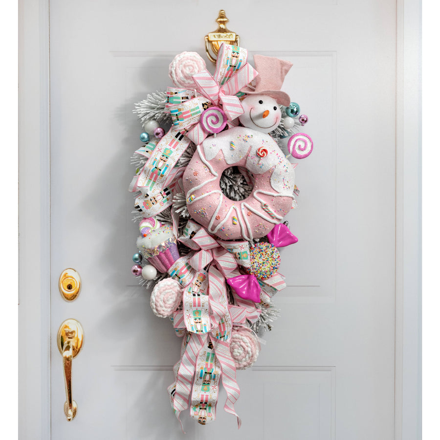 18" Donut Snowman Ornament: Pink