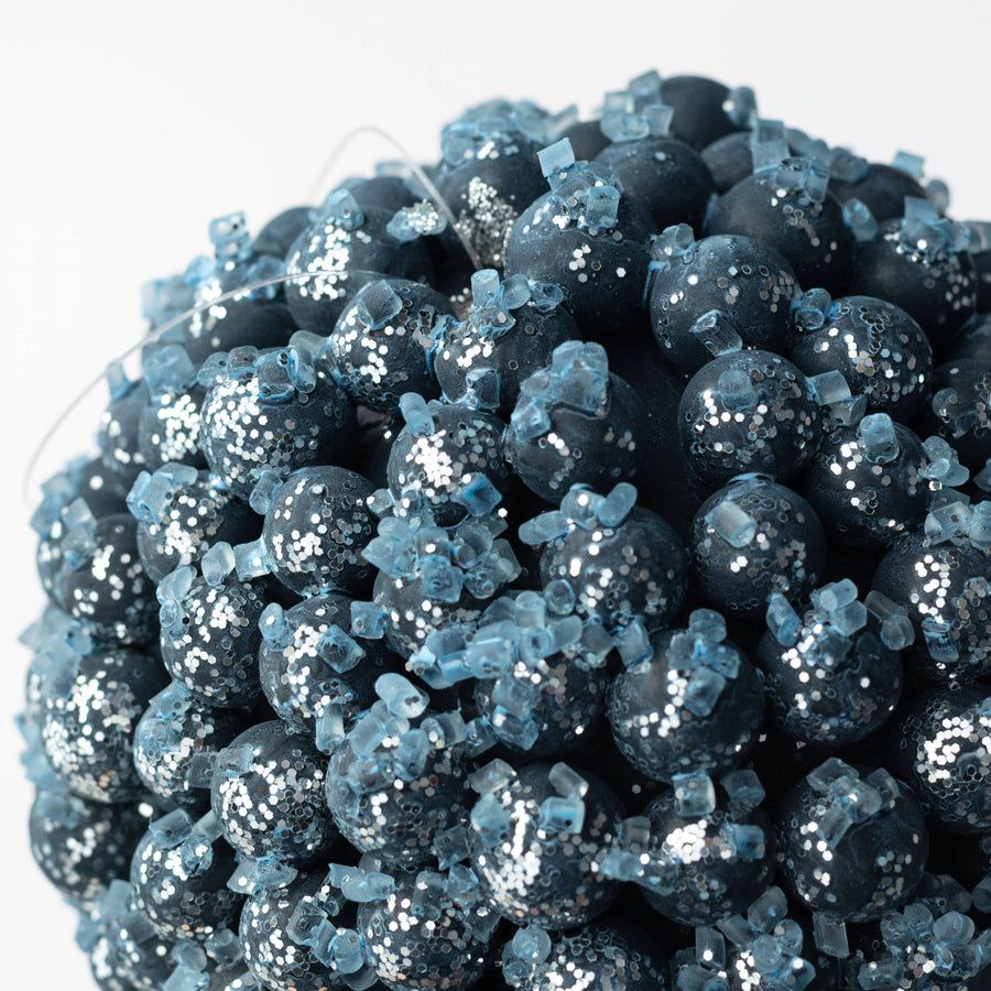 4.5" Iced Berry Ball Ornament: Blue