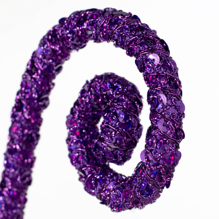 28" Sequin Spiral Curly Spray: Purple
