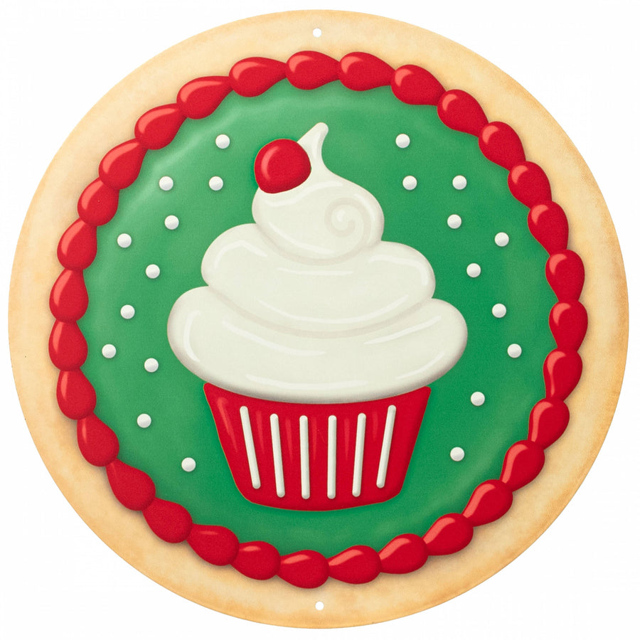 12" Metal Sign: Sugar Cookie Cupcake