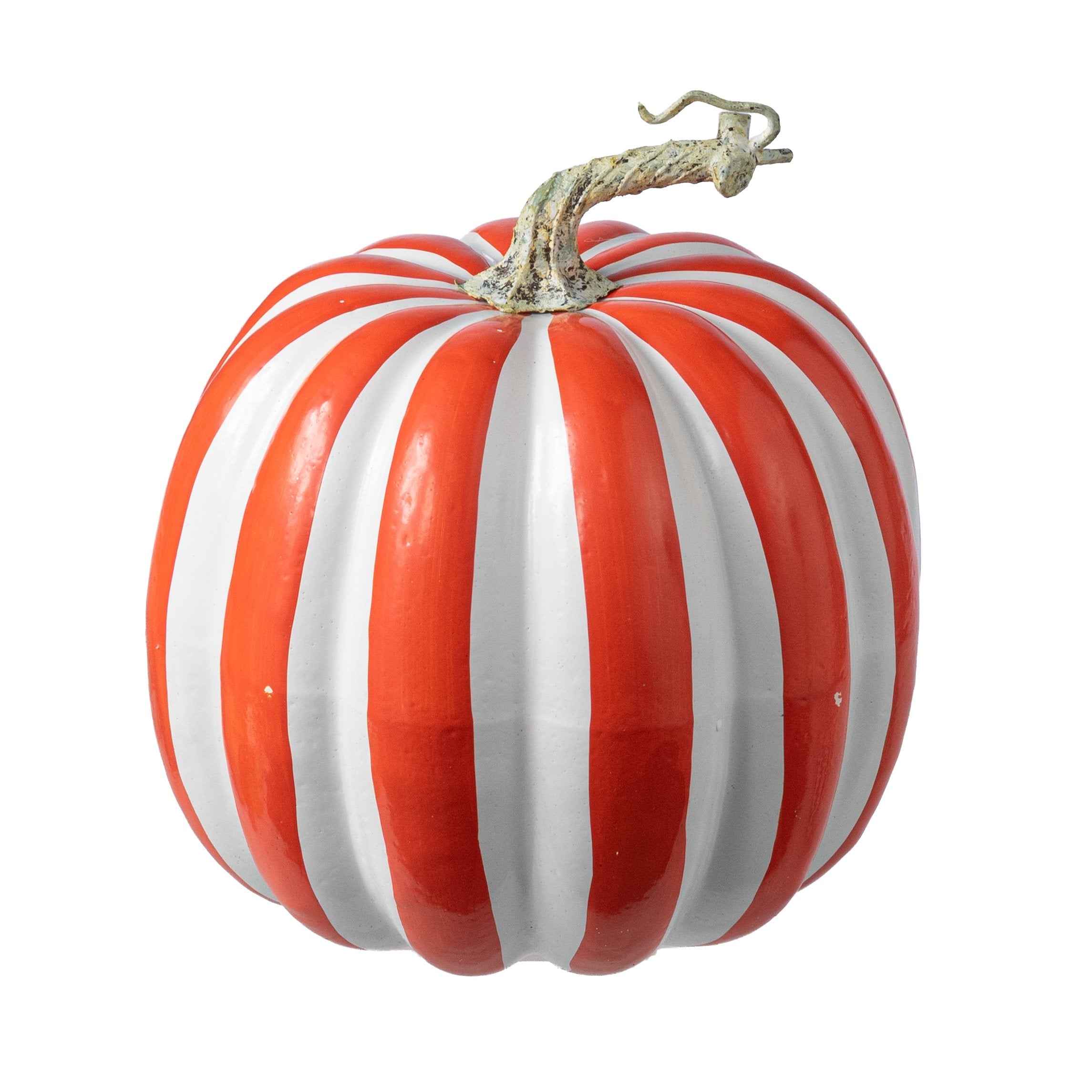7.5" Striped Foam Pumpkin: Orange & White Item Number: 23066-ORWT