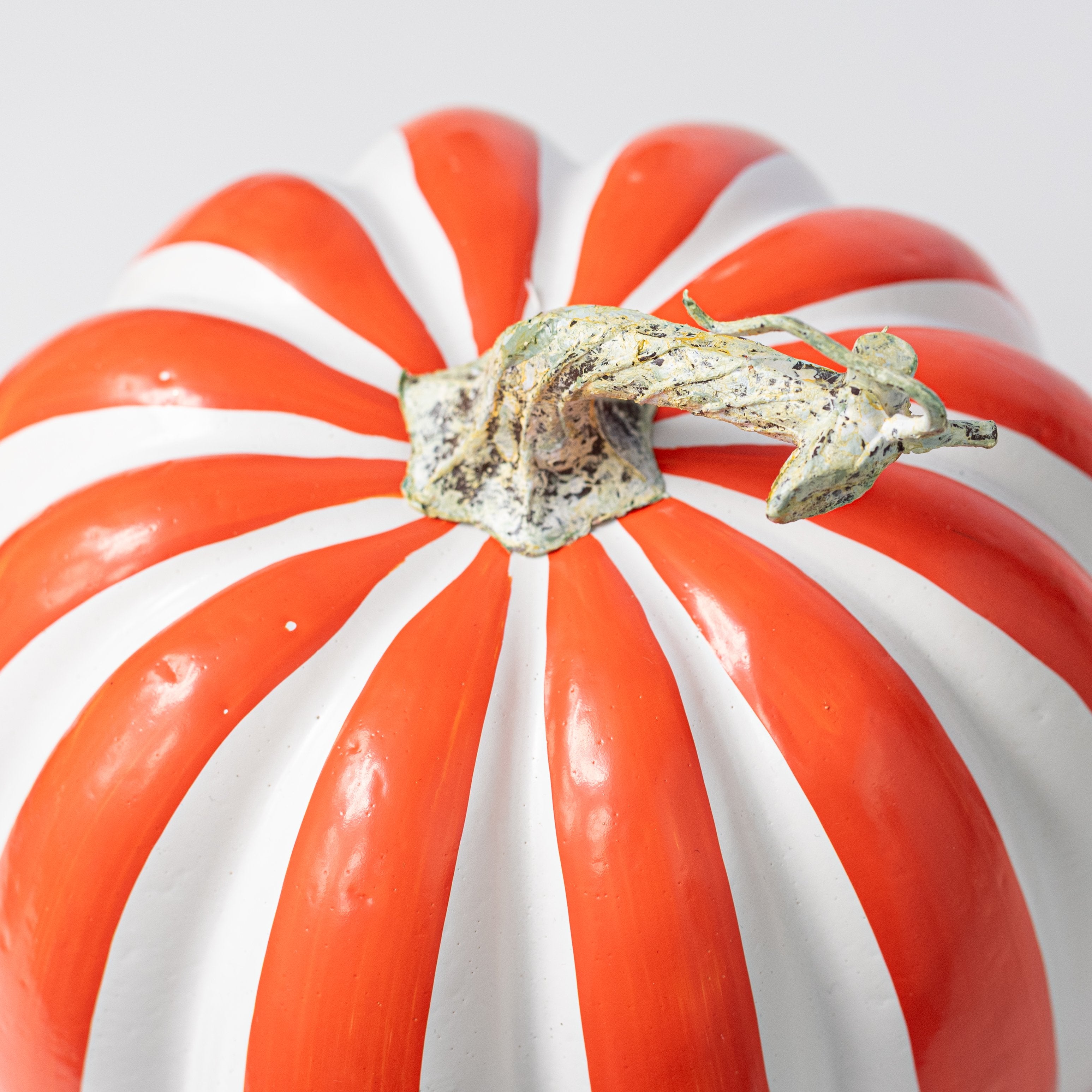7.5" Striped Foam Pumpkin: Orange & White detail photo 3