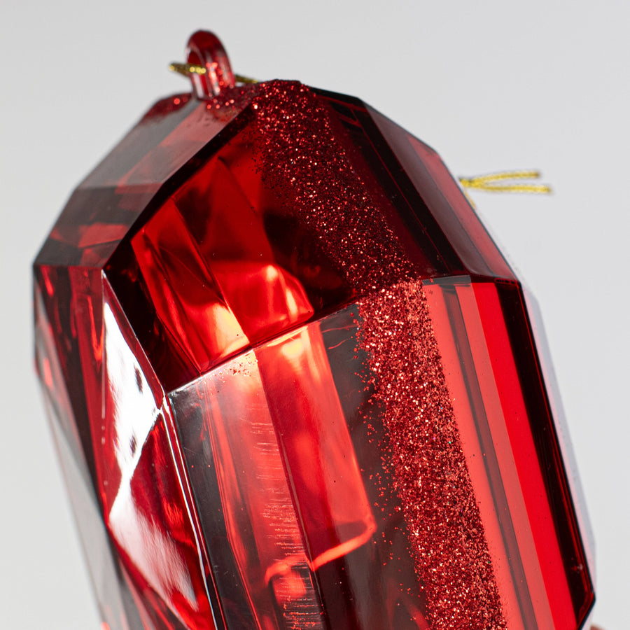 6" Jewel Gem Ornament: Red