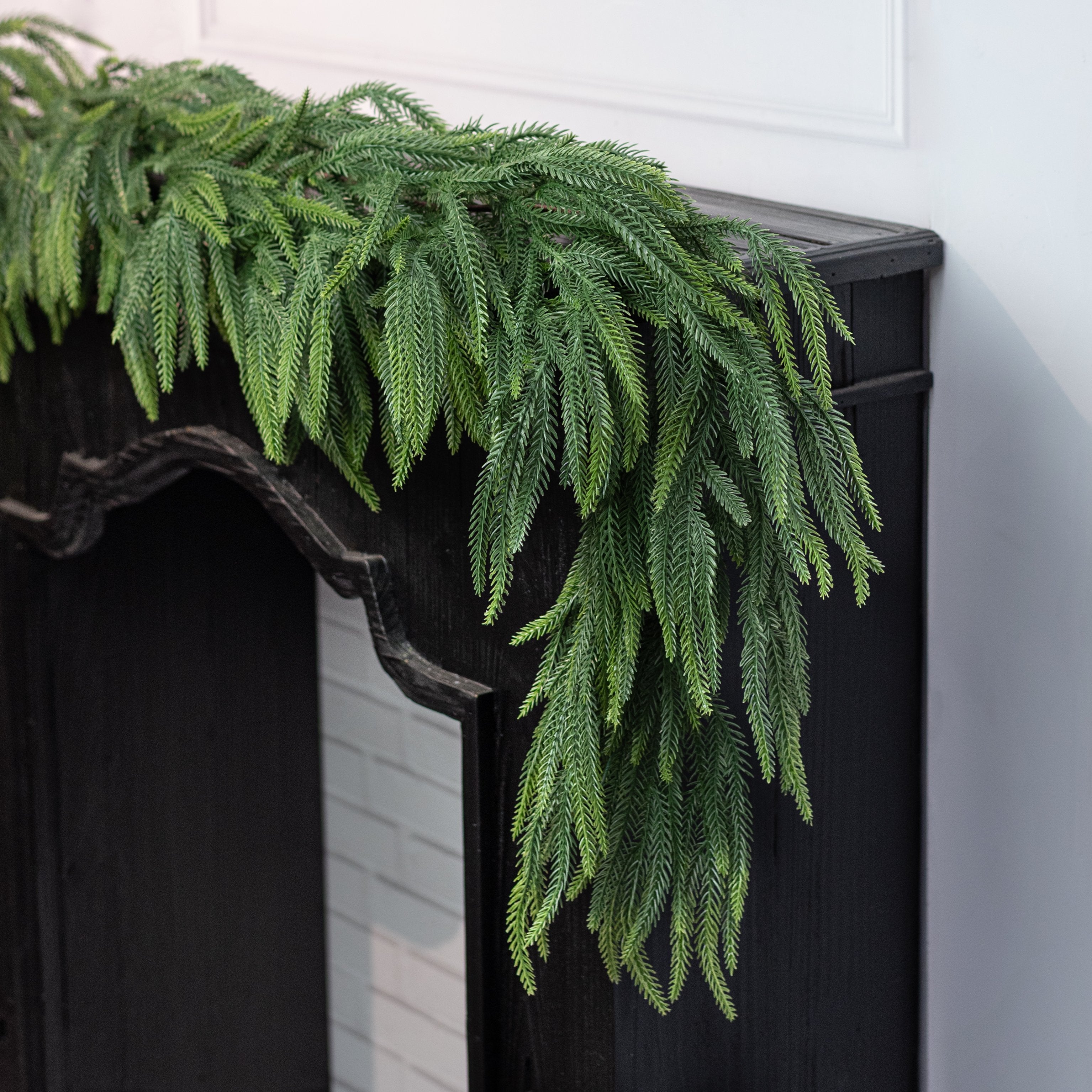 72" Real Touch Norfolk Pine Garland: Evergreen (87 Tips) Lifestyle Photo