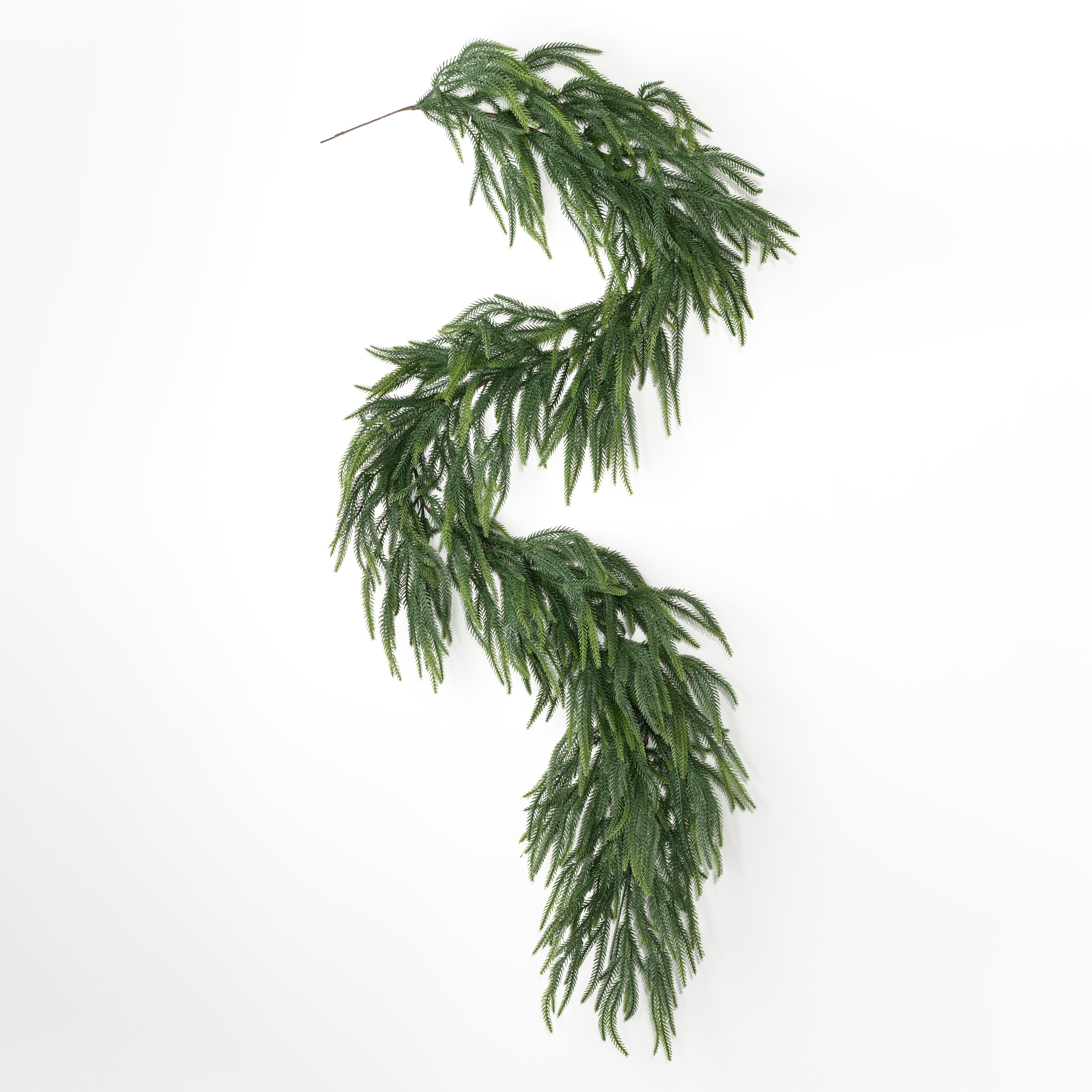 72" Real Touch Norfolk Pine Garland: Evergreen (87 Tips) detail photo 3