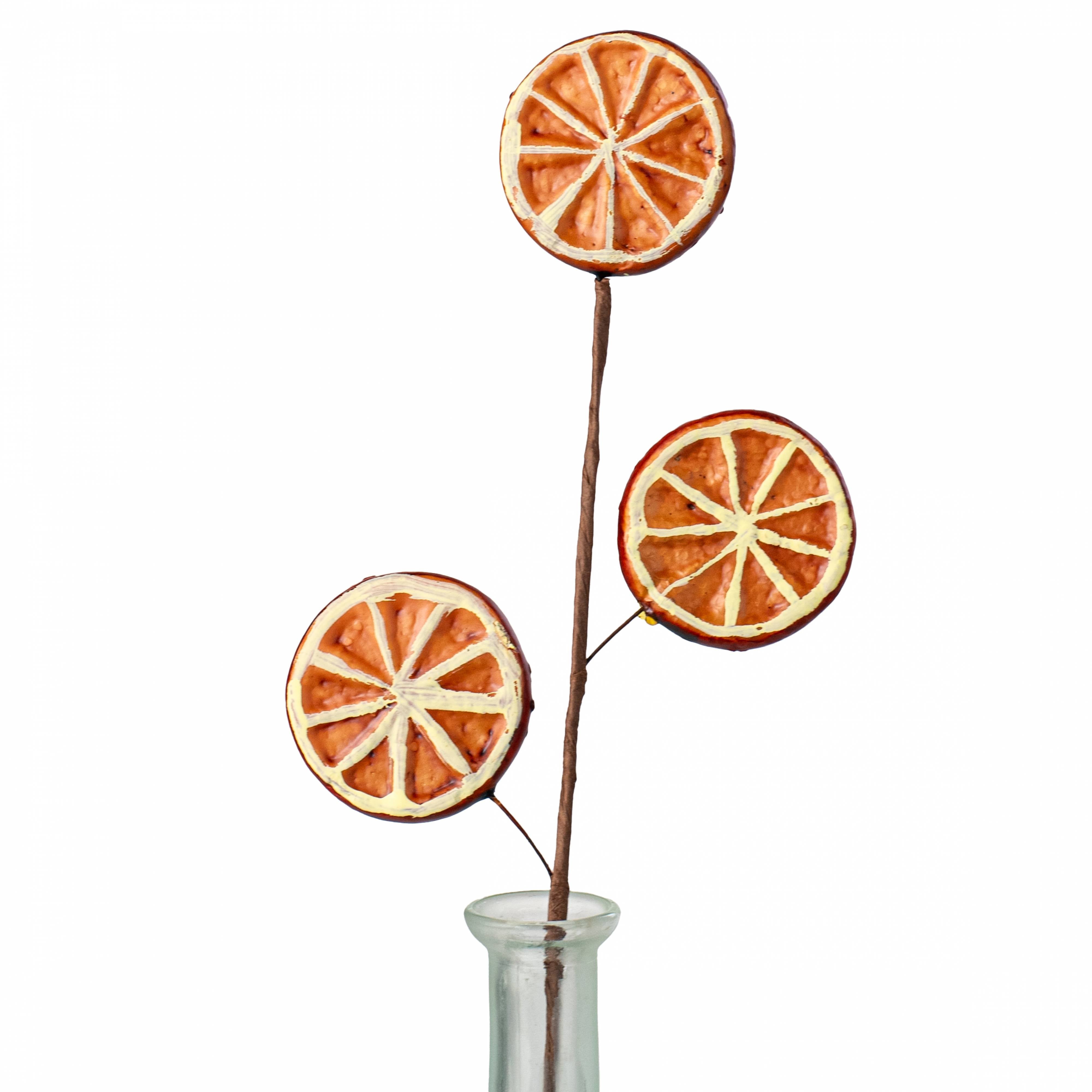 12" Faux Orange Slices Pick