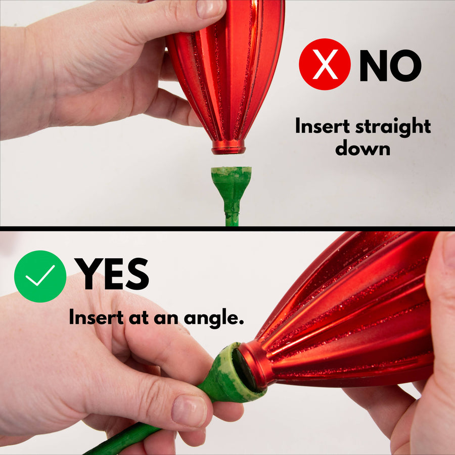 6.25" Diamond Finial On Pick: Red