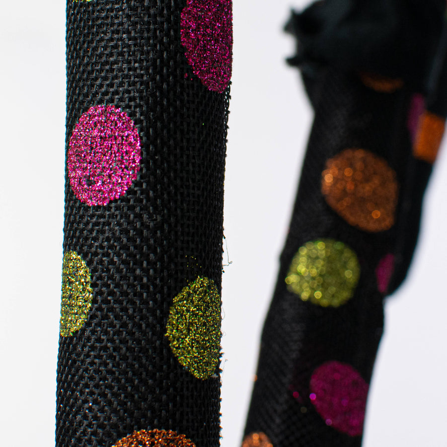 30" Glitter Halloween Polka Dot Witch Legs Spray