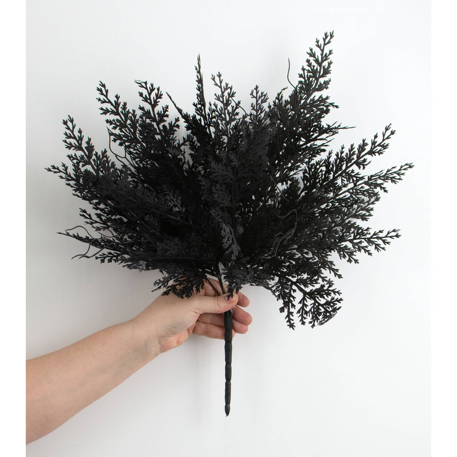 19" Fern Leaves Filler Bush: Black