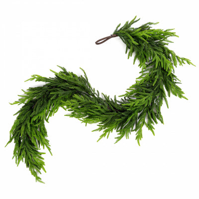 6' Real Touch Norfolk Pine Deluxe Chubby Garland