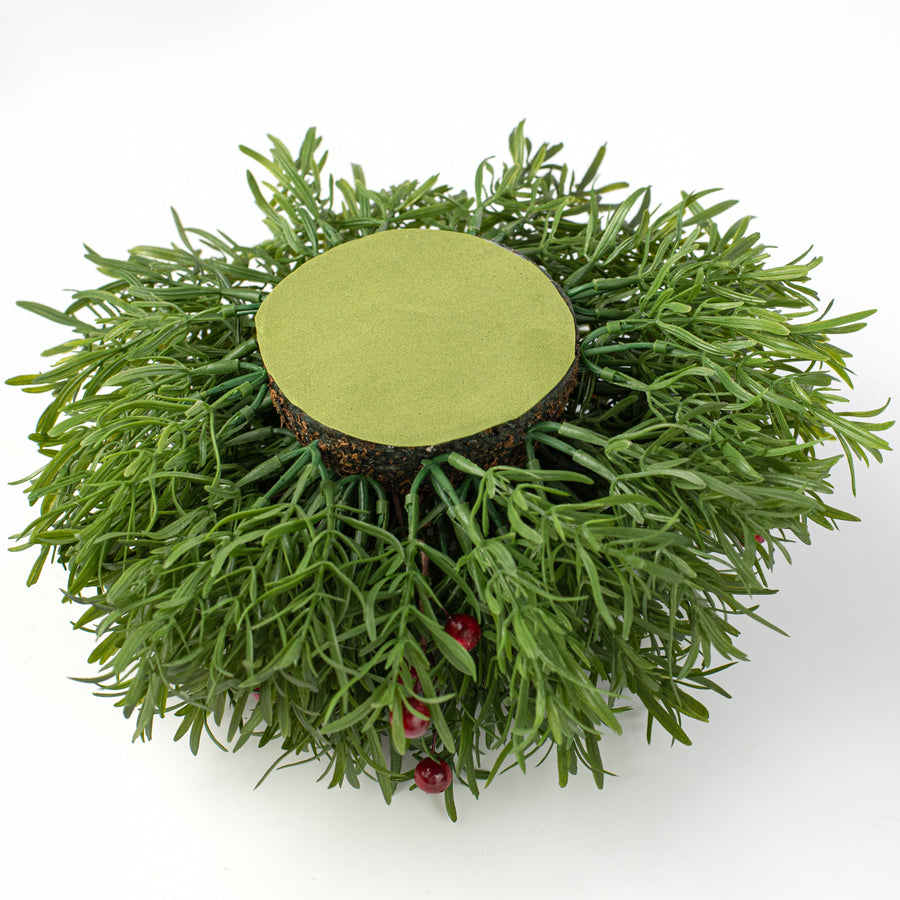 12" Mondo Grass & Berries Half Ball Sphere
