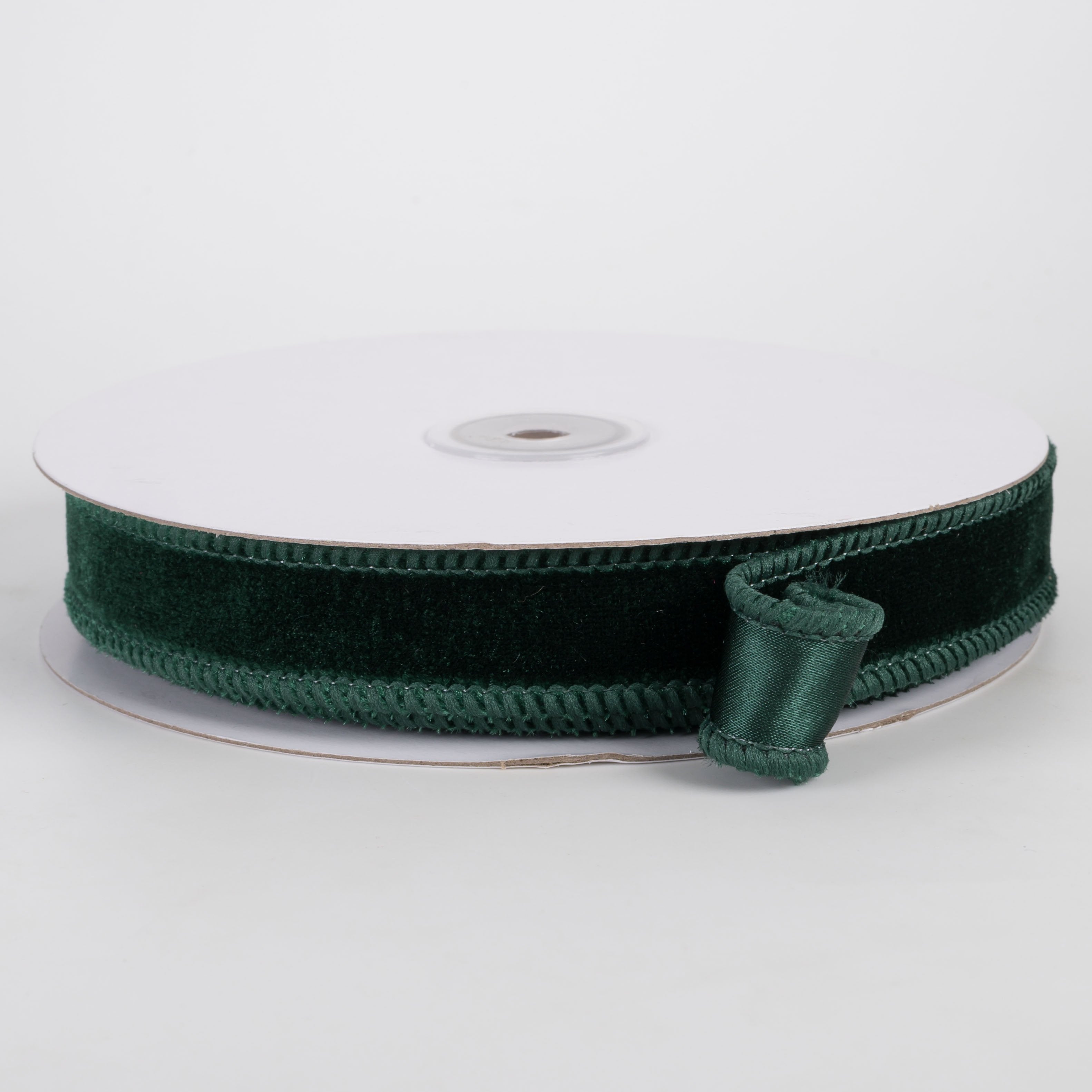 7/8" Deluxe Velvet Satin Backing Ribbon: Hunter Green (10 Yards) Item Number: RGE765812