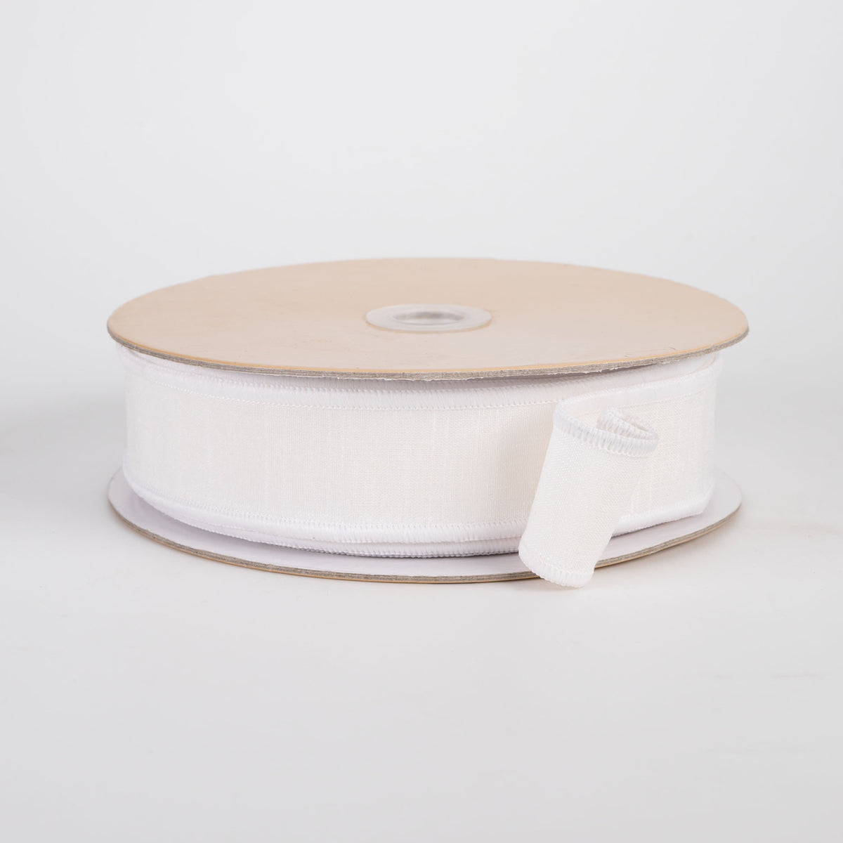7/8" Double Sided Fused Dupioni Ribbon: White (10 Yards) Item Number: LX403227