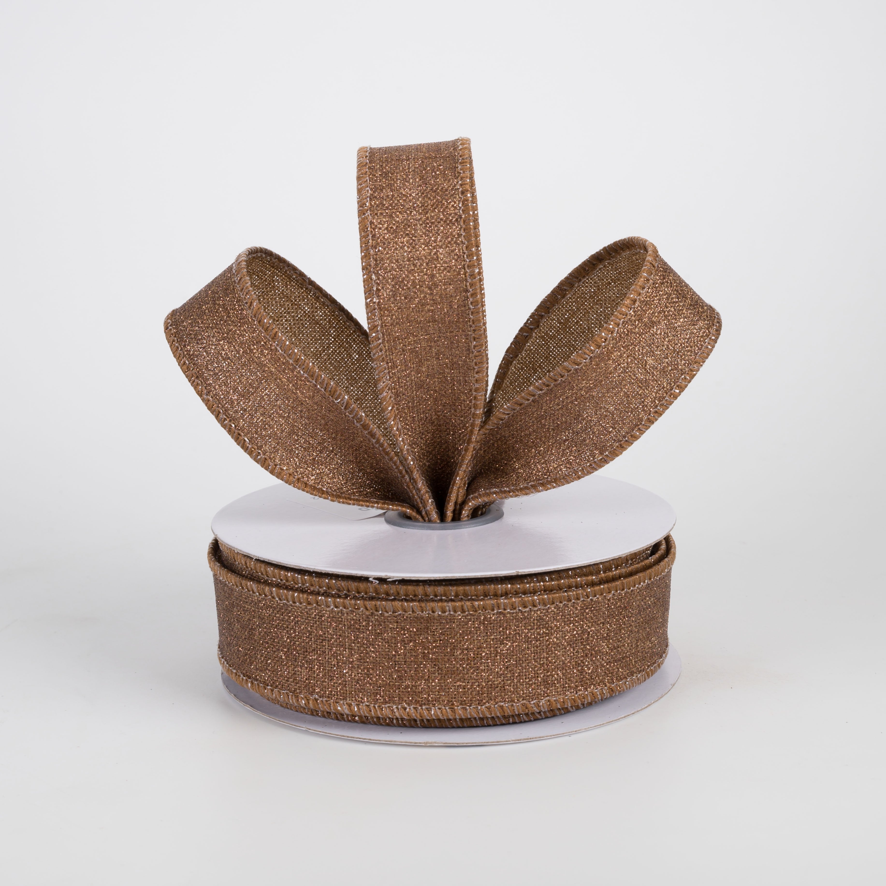 7/8" Fine Glitter on Royal Ribbon: Brown (10 Yards) Lifestyle Photo