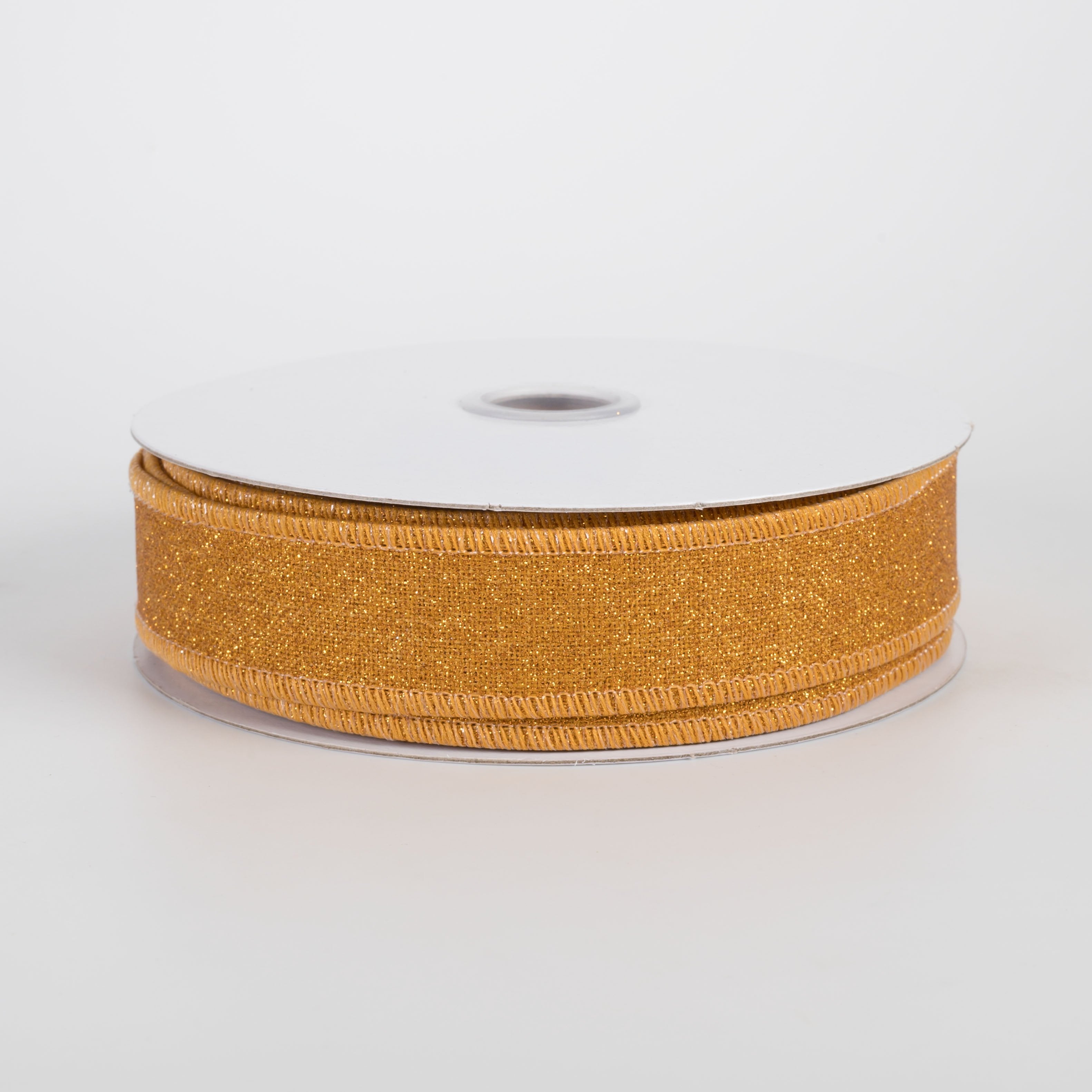 7/8" Fine Glitter on Royal Ribbon: Mustard (10 Yards) Item Number: RGE738090