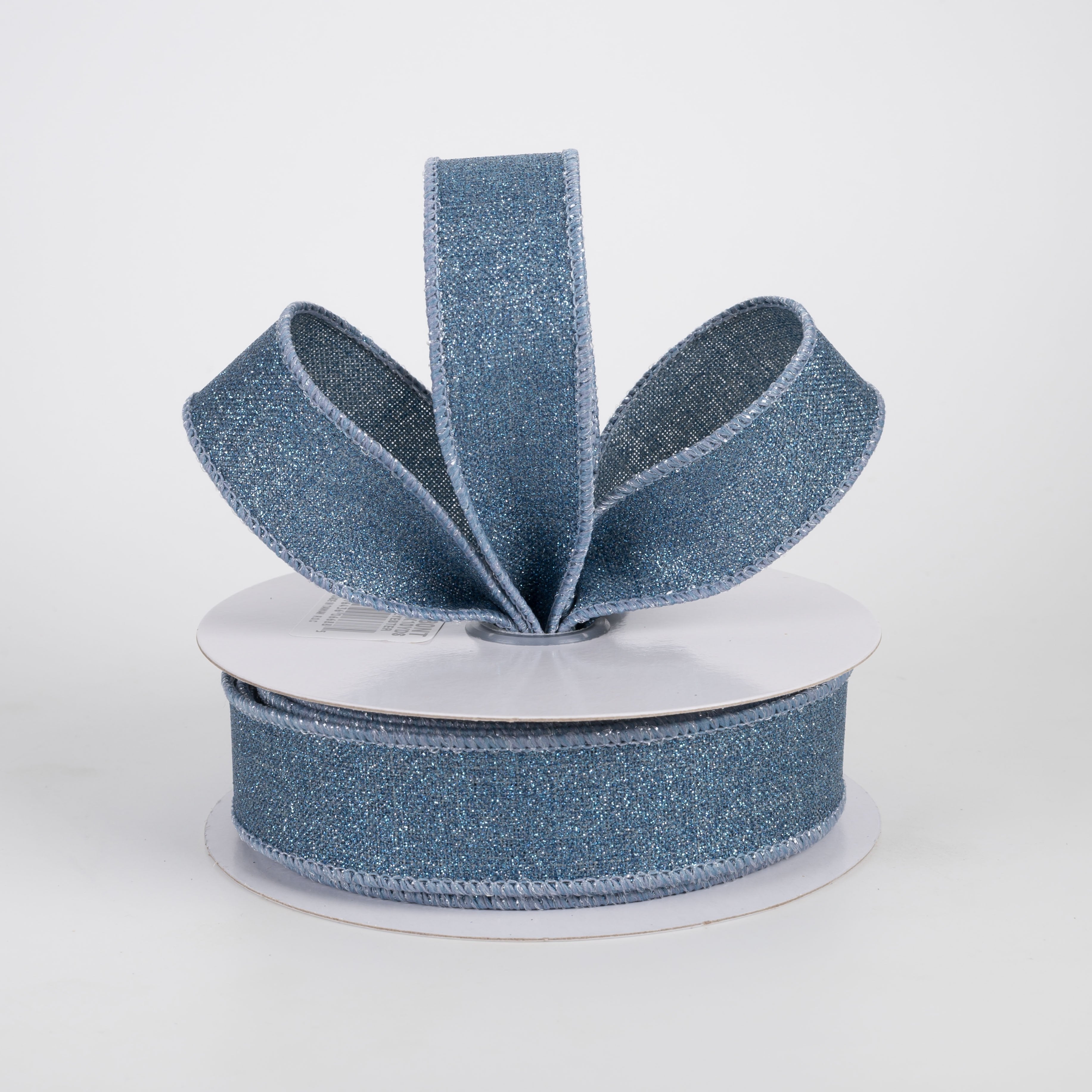 7/8" Fine Glitter on Royal Ribbon: Smoke Blue (10 Yards) Lifestyle Photo