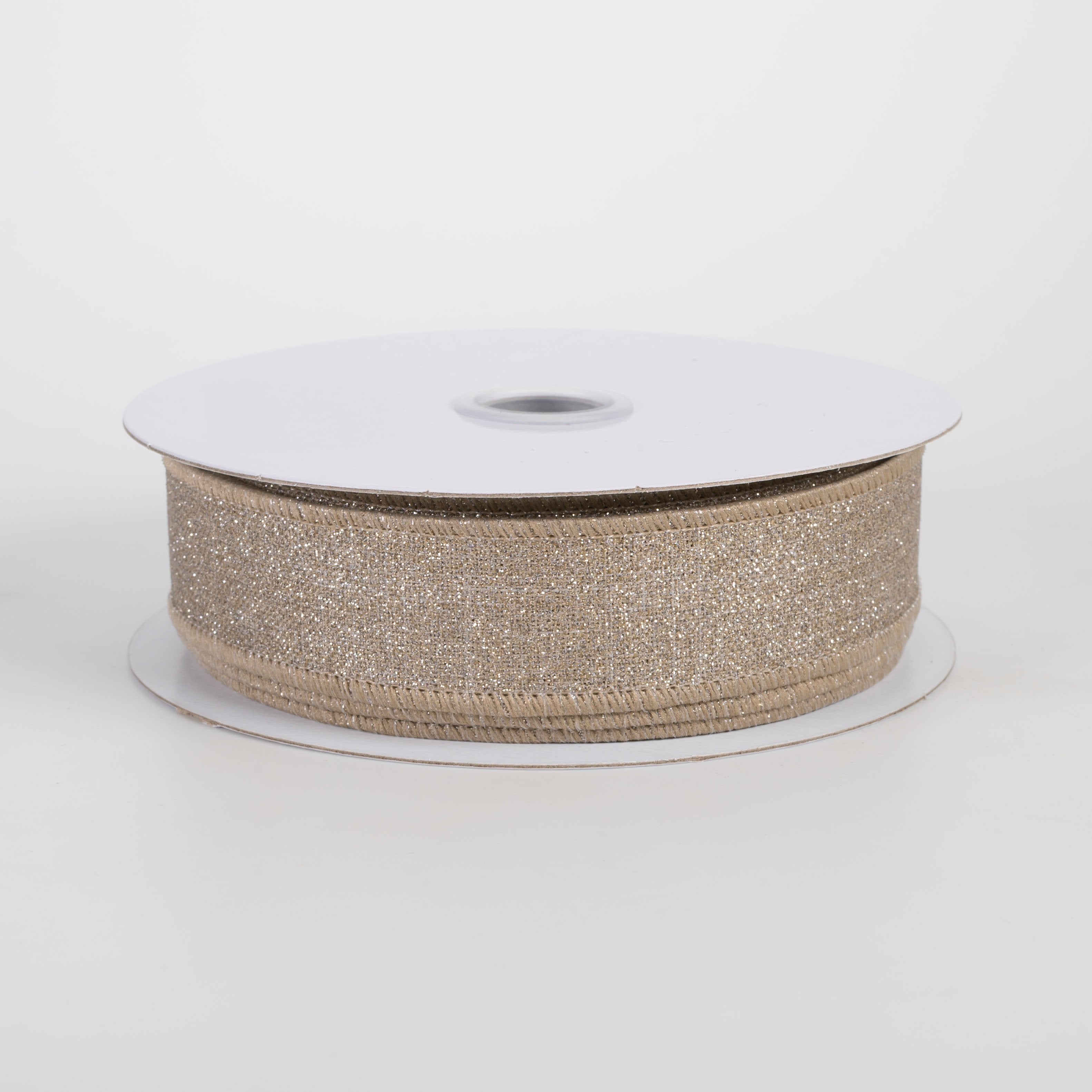 7/8" Fine Glitter on Royal Ribbon: Taupe (10 Yards) Item Number: RGE738039