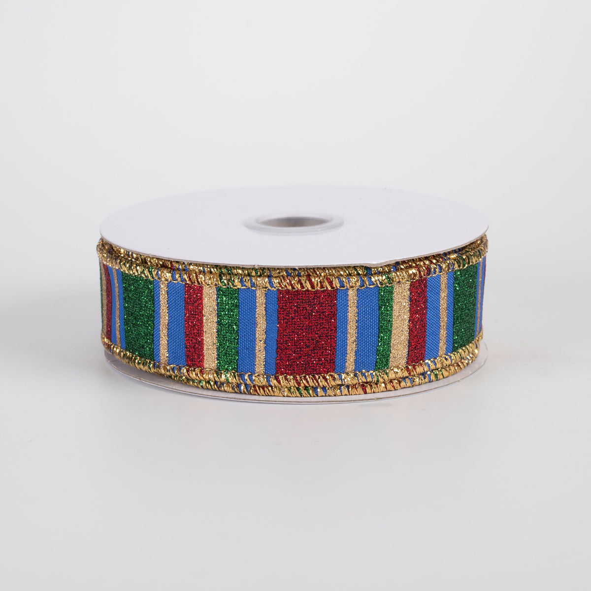 7/8" Multi Glitter Stripes Ribbon: Preppy Christmas (10 Yards) Item Number: RGF791425