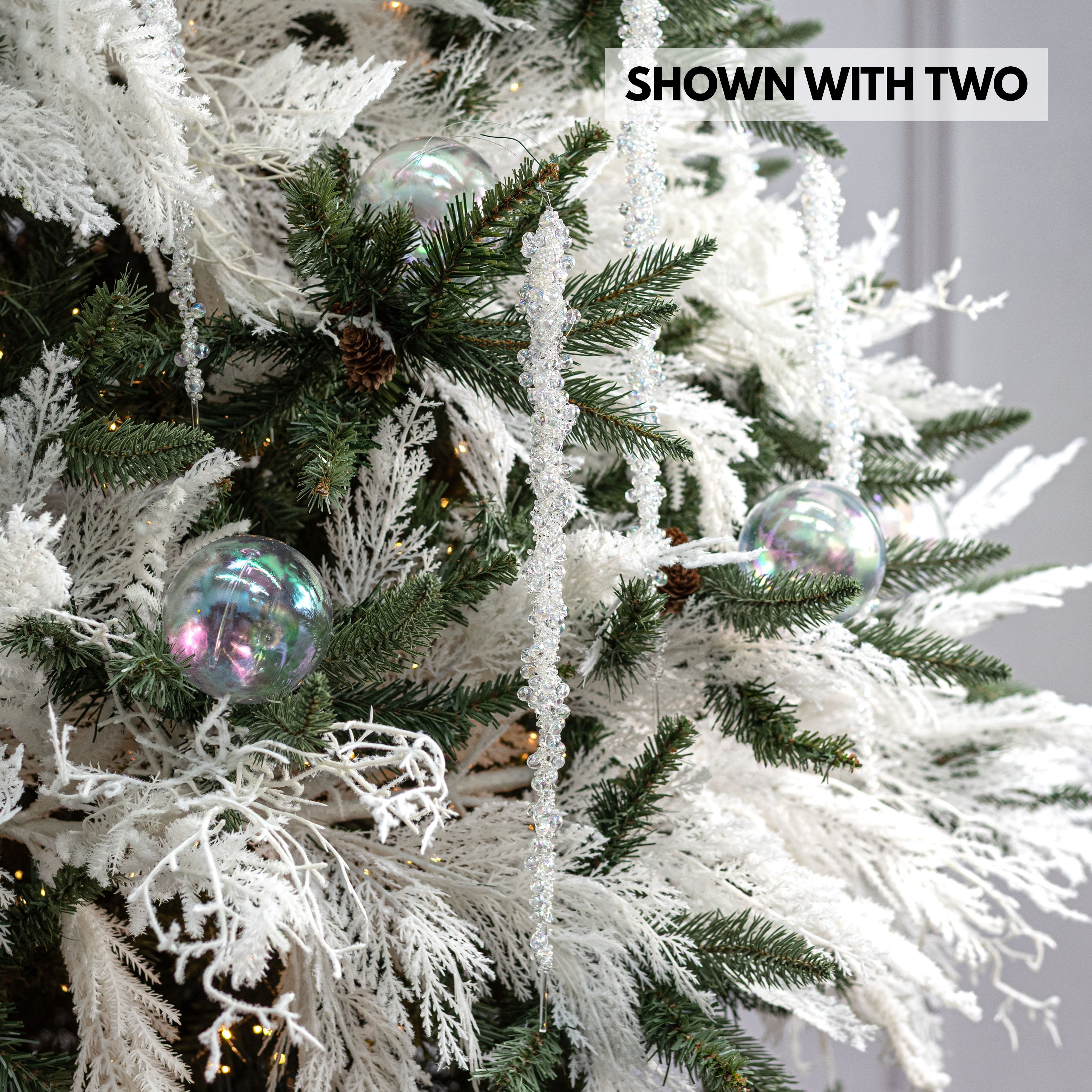 78" Snow Cedar Garland: Cream White Lifestyle Photo