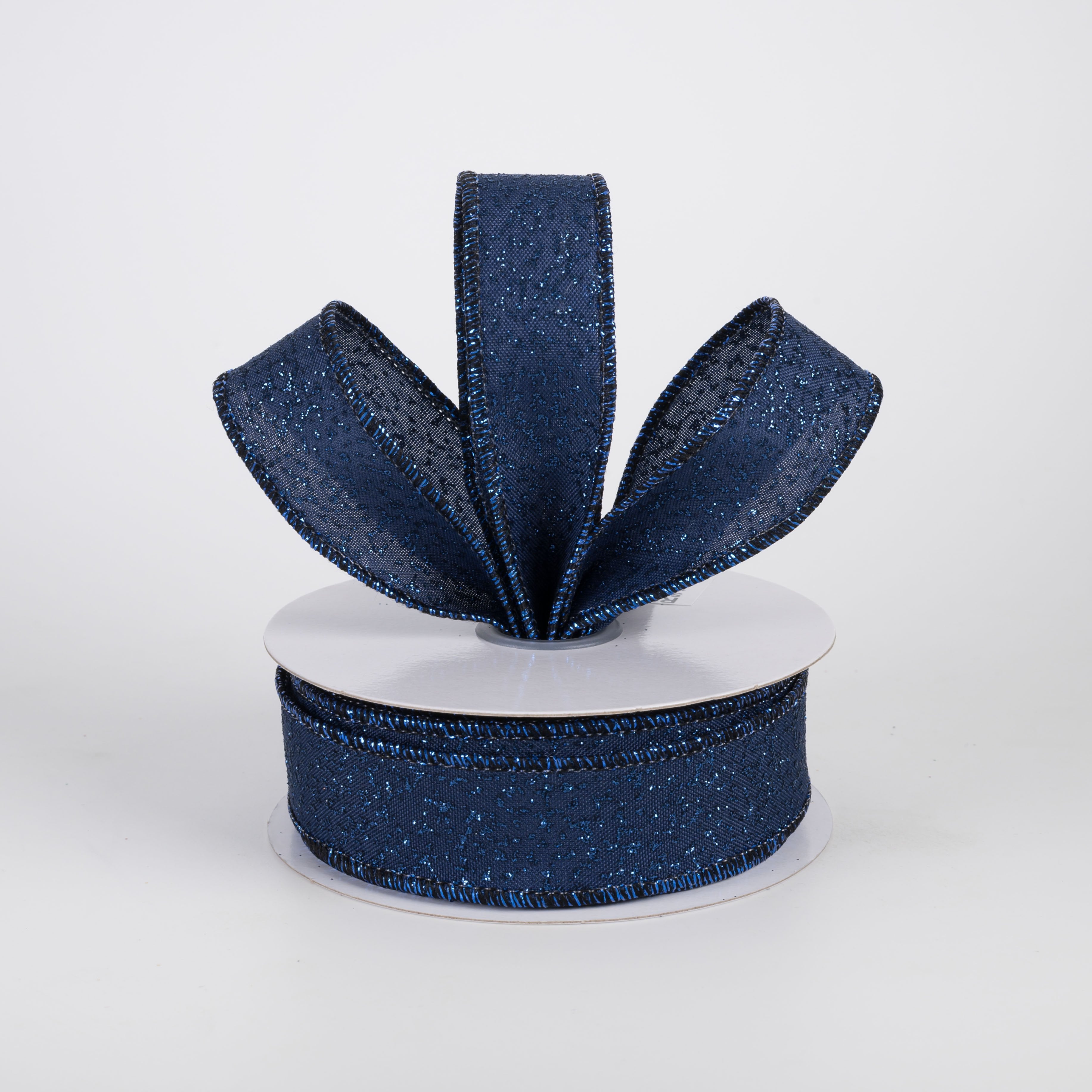 7/8" Speckled Glitter Canvas Ribbon: Navy Blue (10 Yards) Lifestyle Photo