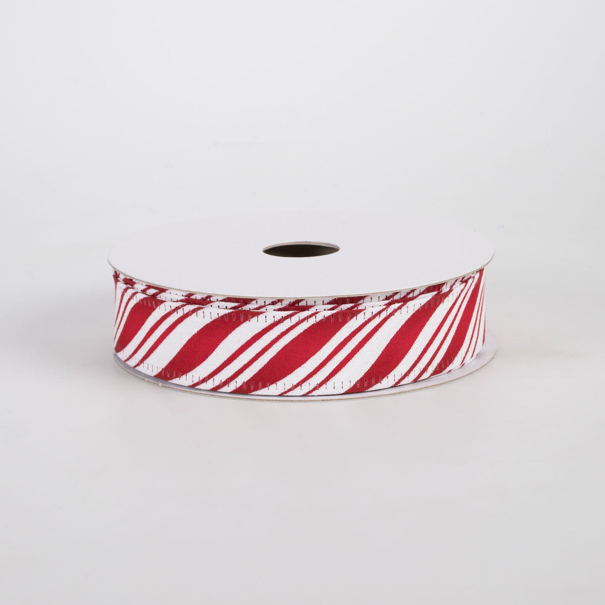 7/8" Wired Candy Cane Stripe Ribbon: Peppermint (10 Yards) Item Number: 76591-05-13
