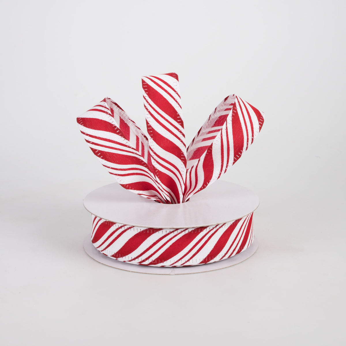 7/8" Wired Candy Cane Stripe Ribbon: Peppermint (10 Yards) Lifestyle Photo