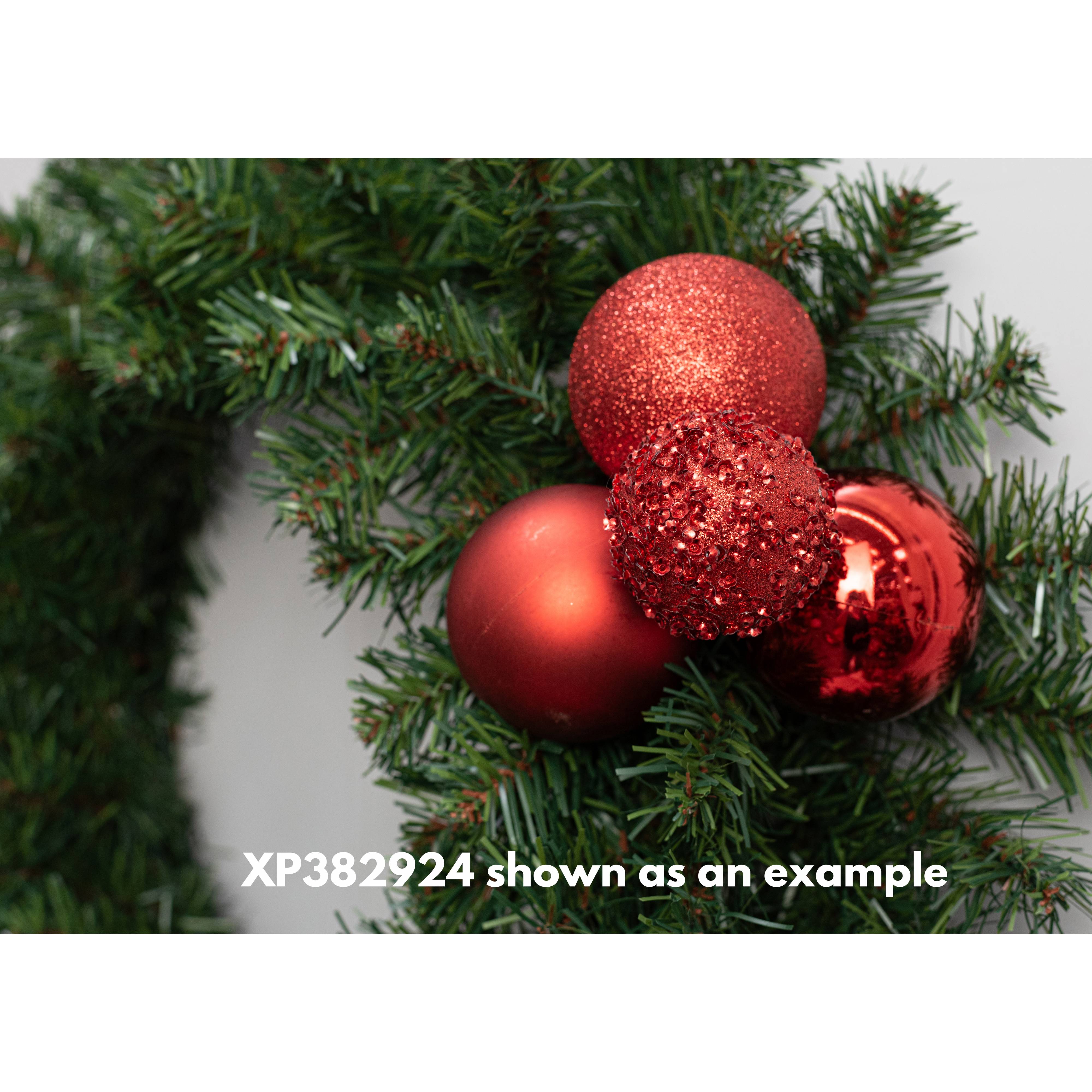 60-80mm Ball Ornament Cluster Ties: Metallic & Glitter Red