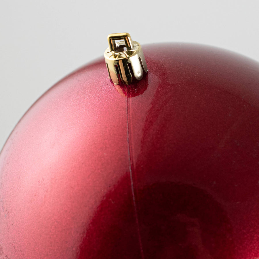 120MM Plastic Ball Ornament: Candy Apple Burgundy (Set of 2)