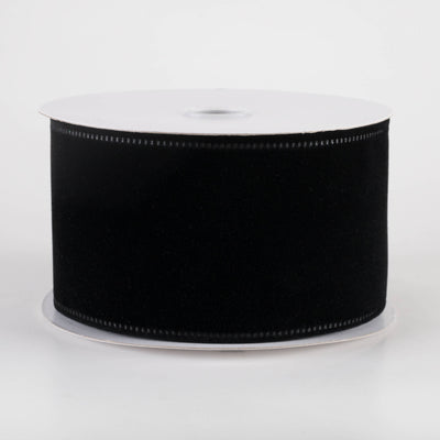 2.5" Value Velvet Ribbon: Black (10 Yards)
