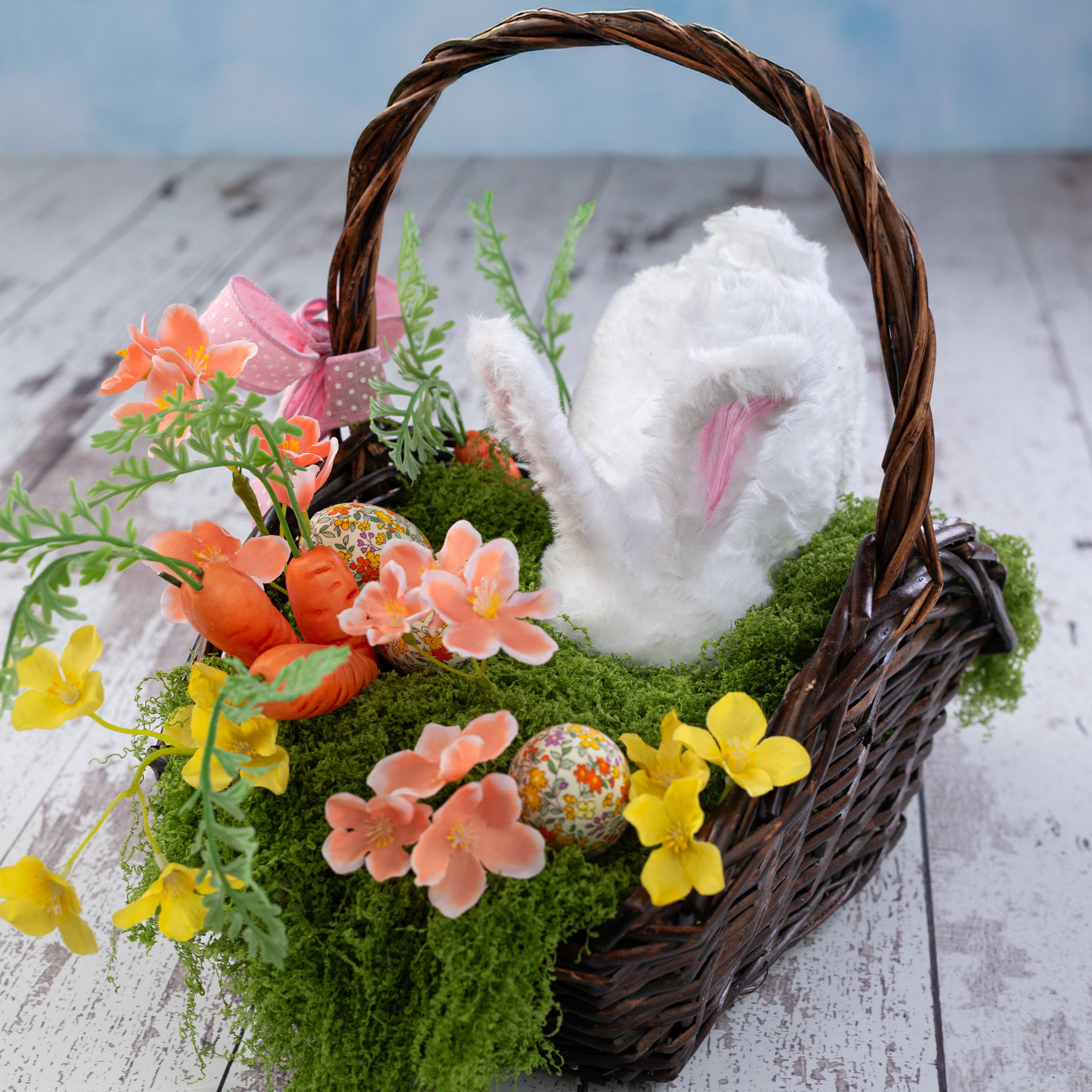 8.5" Furry Head Down Bunny Rabbit Decoration detail photo 4
