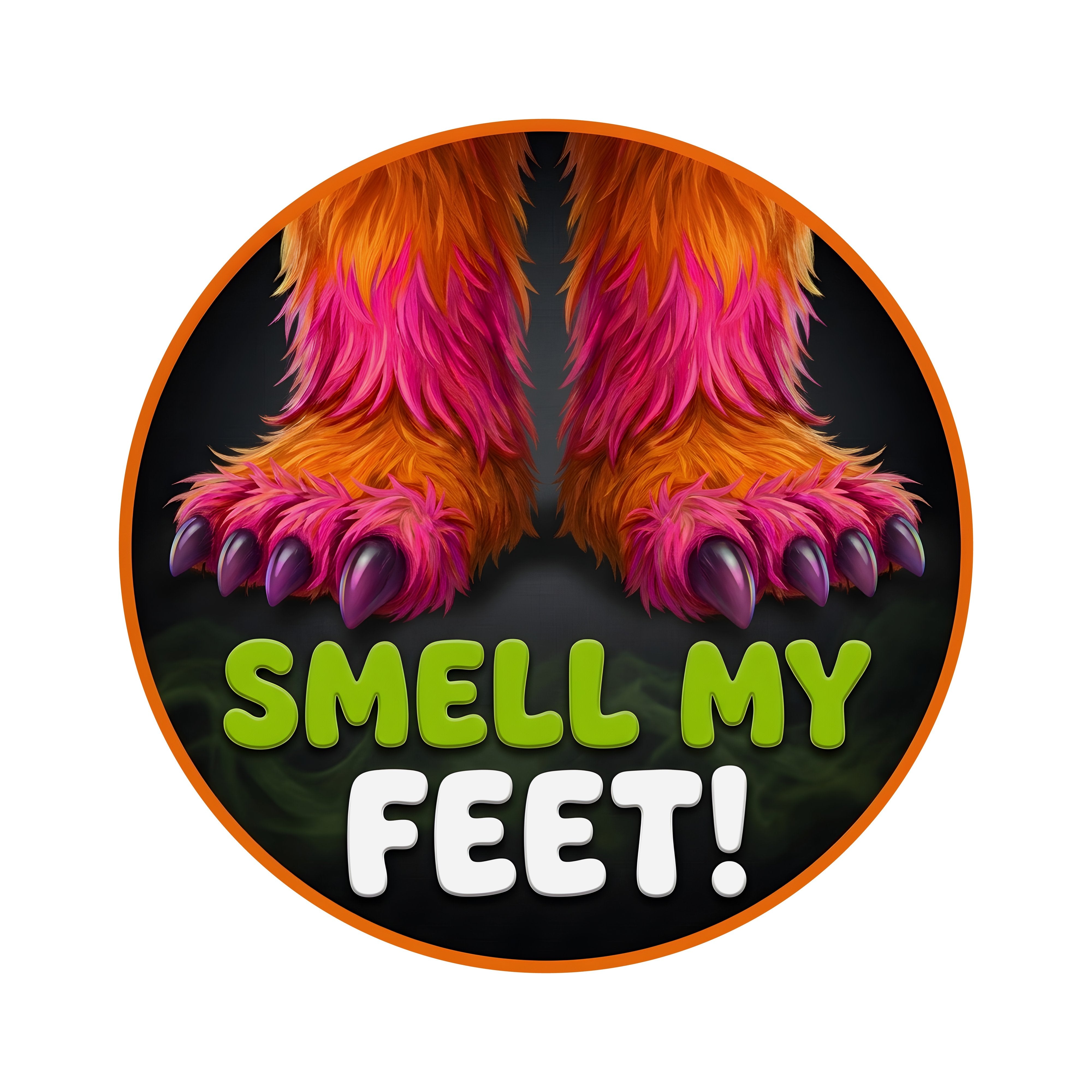 8.5" Round Waterproof Sign: Trick or Treat Monster Feet Item Number: CD1390NH-085