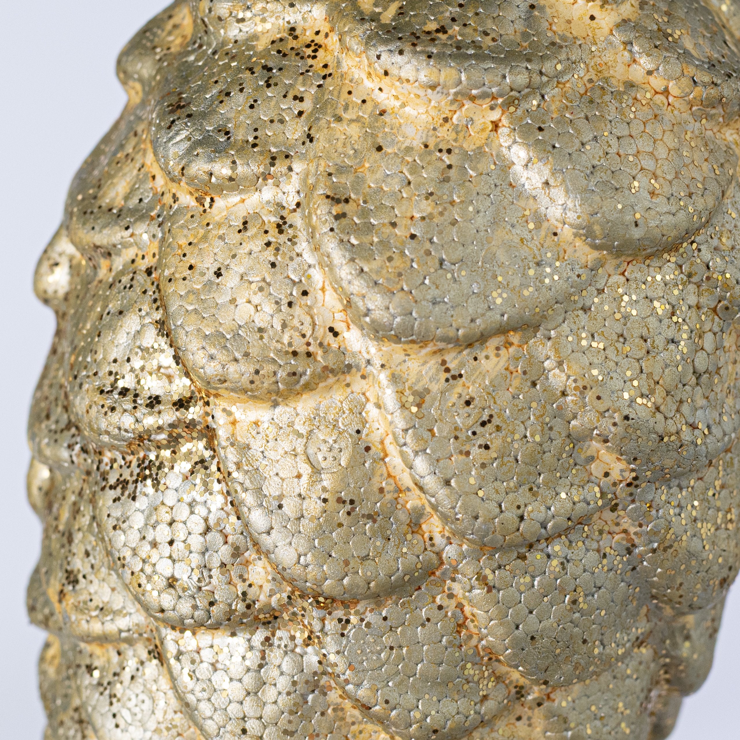 8.5" Rustic Pinecone Ornament: Antique Gold detail photo 3
