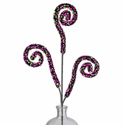 28" Neon Sequin Spiral Curly Spray: Pink & Green