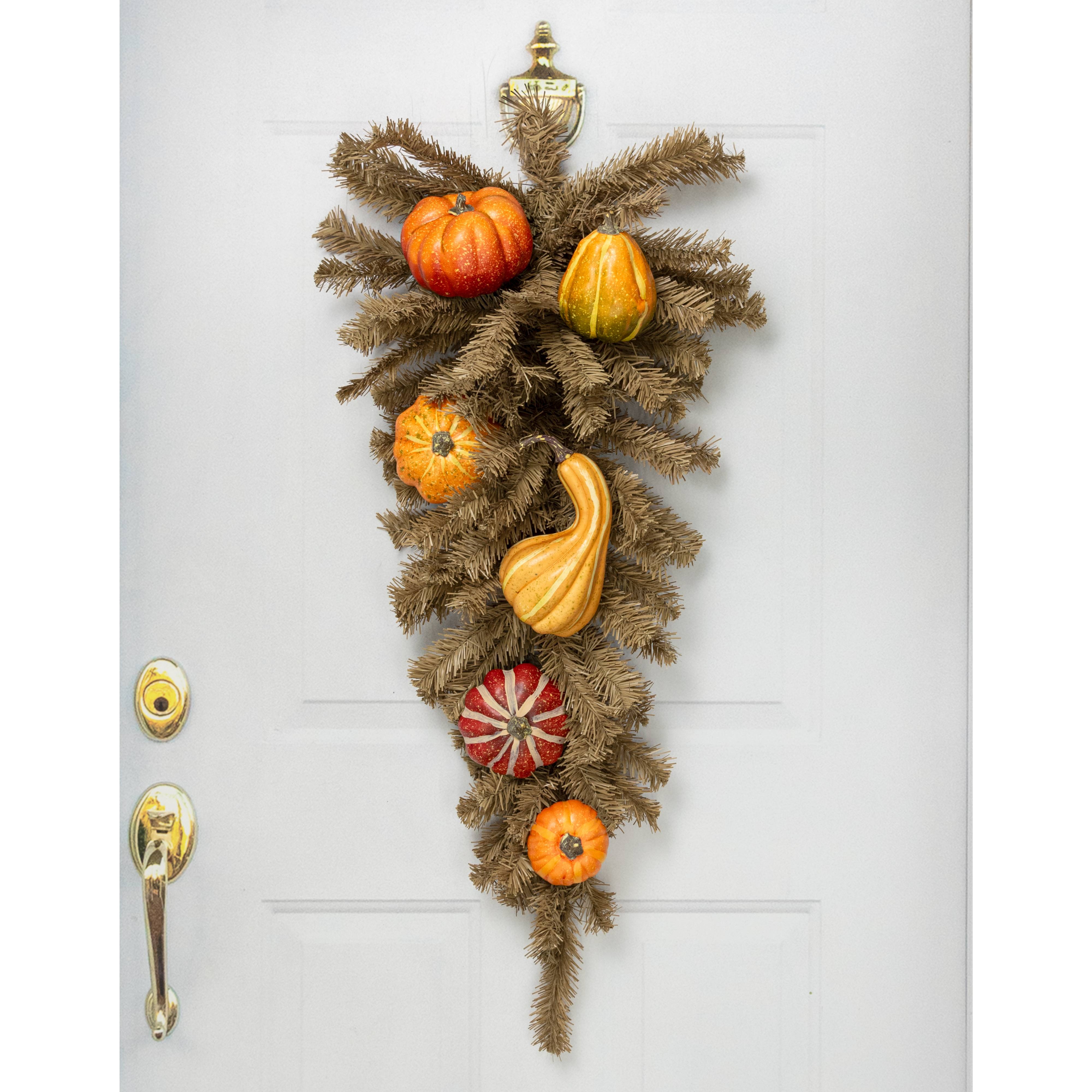 Assorted Artificial Pumpkins & Gourds: Orange & Yellow (Bag of 6)