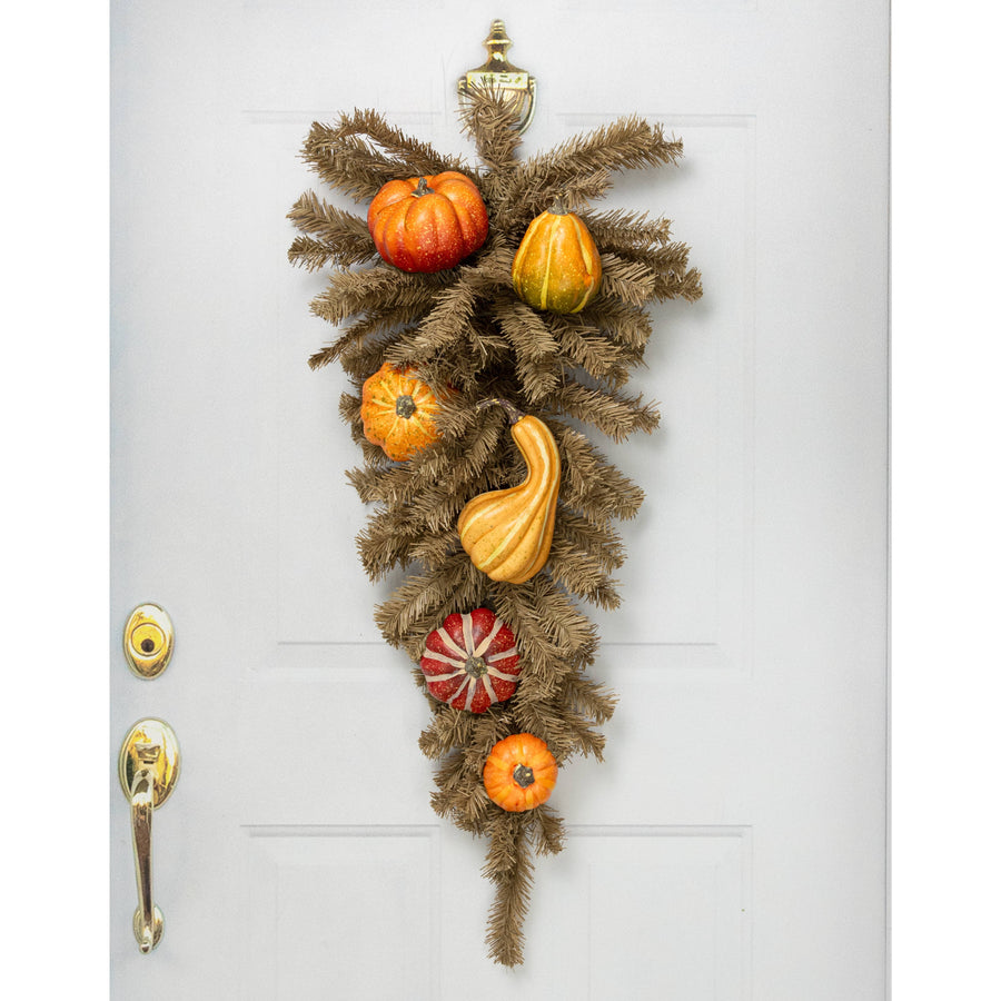 Assorted Artificial Pumpkins & Gourds: Orange & Yellow (Bag of 6)