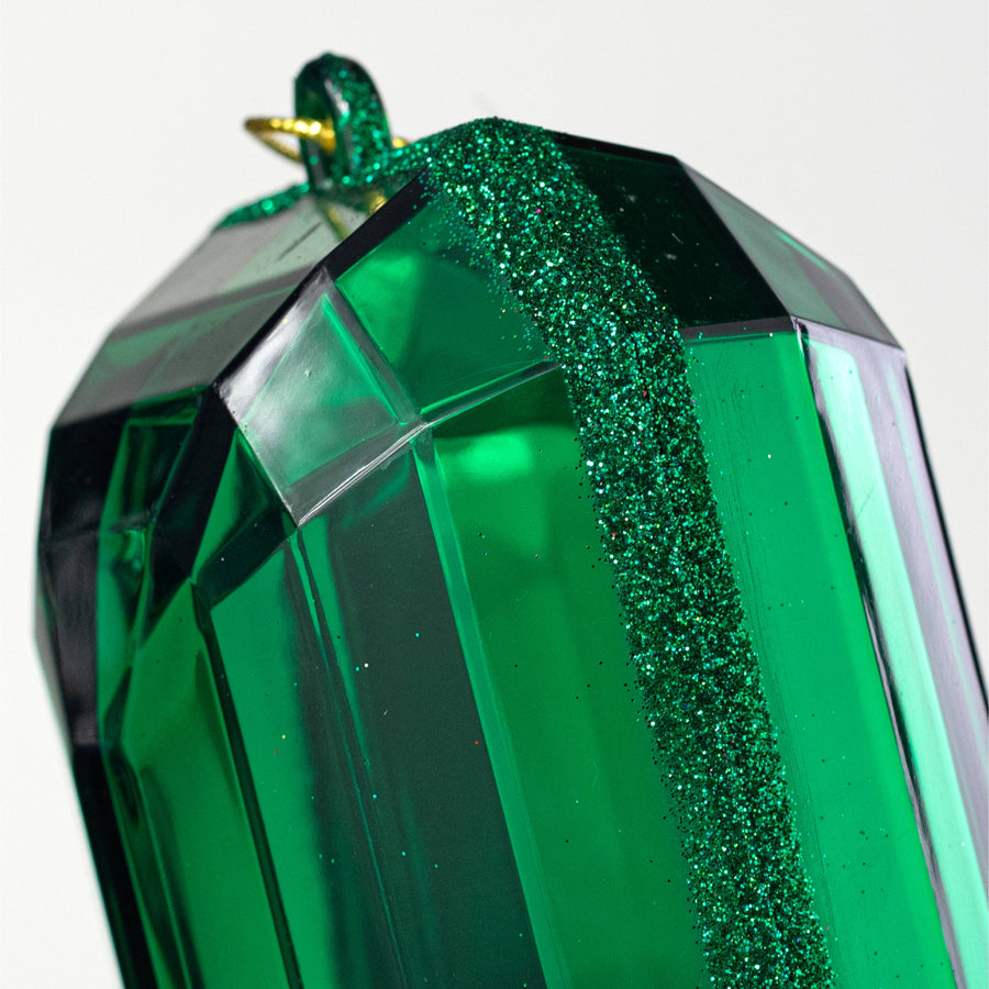 7.75" Tall Jewel Gem Ornament: Emerald Green