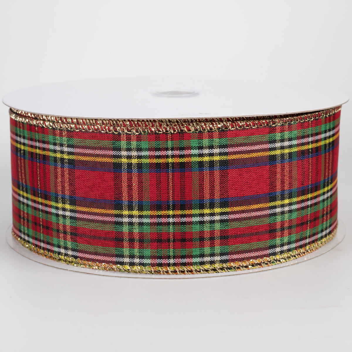 2.5" Traditional Red Tartan Plaid Ribbon (50 Yards)