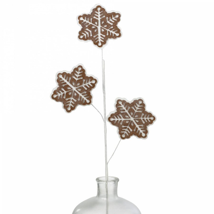 30" Felt Gingerbread Snowflakes Spray